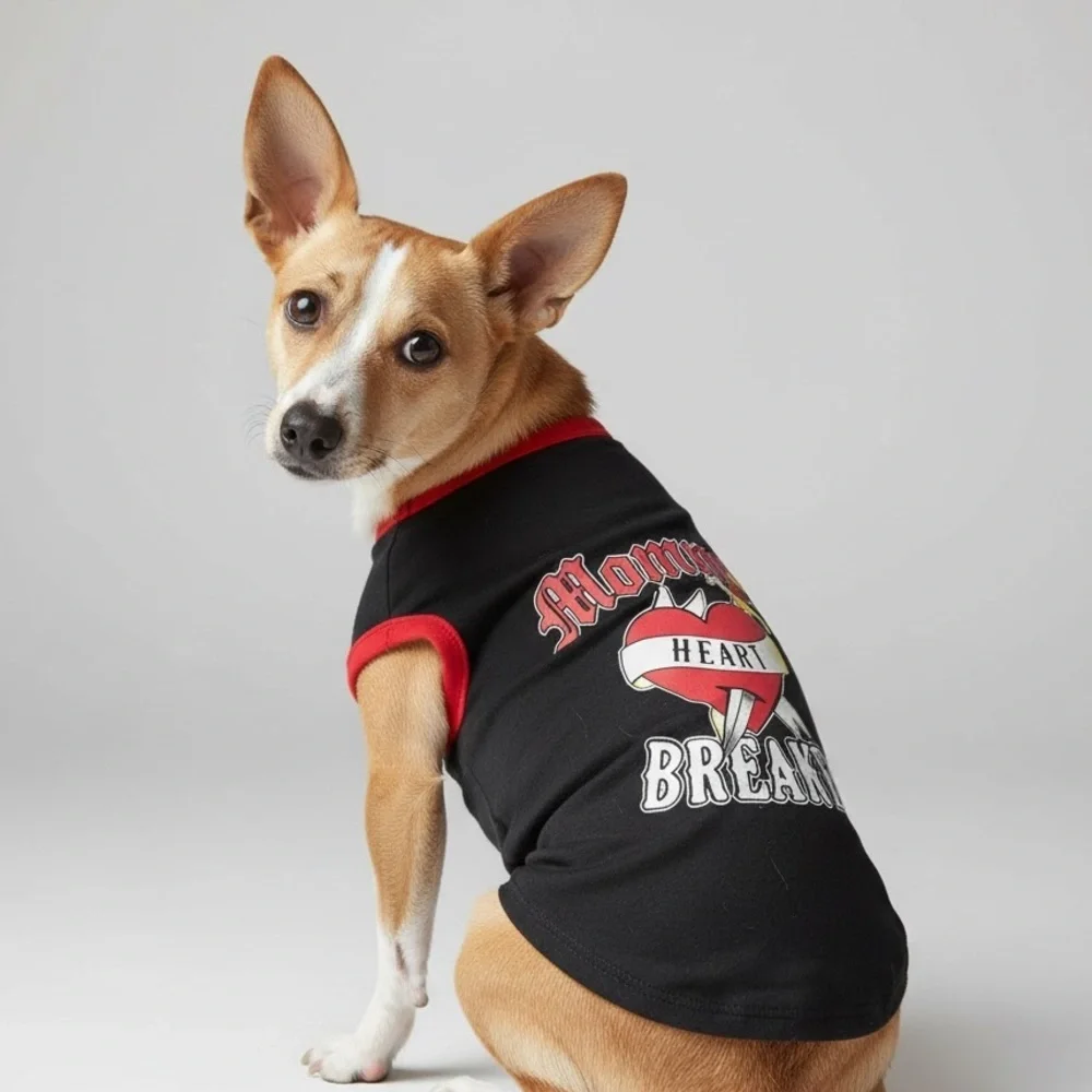 Heartbreaker Dog T-Shirt - Black and Red
